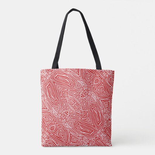 Red Pattern Tote Bag (Achterkant)