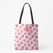 Red Pattern Valentijn Hearts Monogram