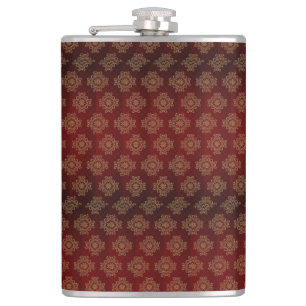 Red Patterned Enhanced met Golden  afbeeldingen Heupfles