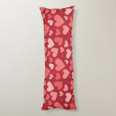 Red Patterned Ik hou van je Harten Lichaamskussen (Achterkant (Verticaal))
