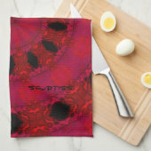 Red Patterned Kitchen Towel Theedoek (Quarter Fold)