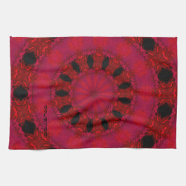 Red Patterned Kitchen Towel Theedoek