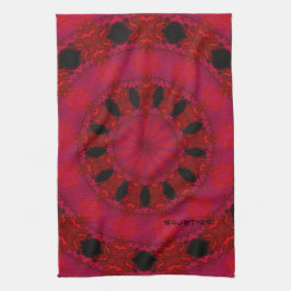 Red Patterned Kitchen Towel Theedoek