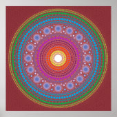 Red Patterned Mandala Poster (Voorkant)