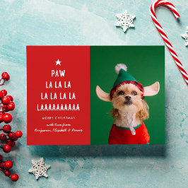 Red Paw La Pet Kerstmis Feestdagenkaart