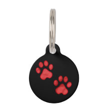 Red Paw Print Custom Pet Tag mama mist me