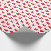 Red Paw Print Patroon Cadeaupapier (Hoek)