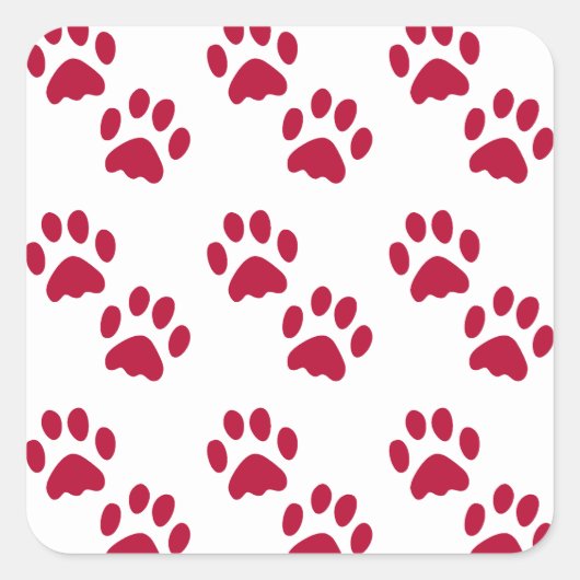 Red Paw Print vakantie envelop zegel (Voorkant)