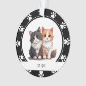 Red Paw Prints Kattennaam Ornament (voorkant)