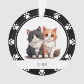 Red Paw Prints Kattennaam Ornament (voorkant)