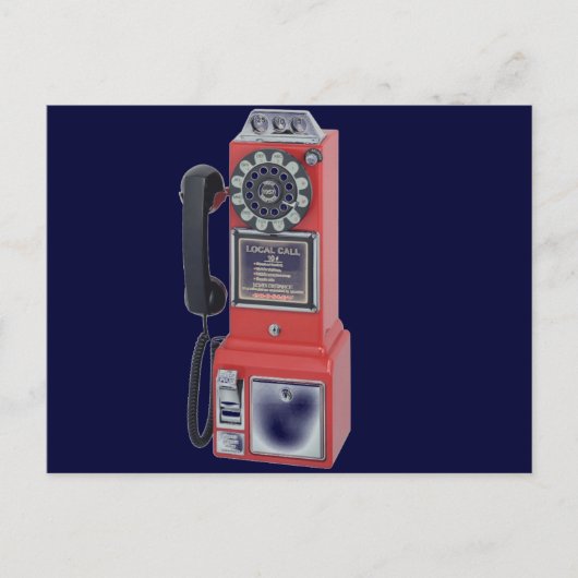 RED PAY PHONE BRIEFKAART (Voorkant)