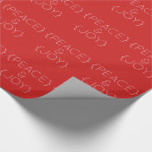 Red Peace and Joy Wrapping Paper Cadeaupapier (Hoek)