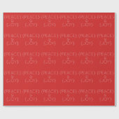 Red Peace and Joy Wrapping Paper Cadeaupapier (Vlak)