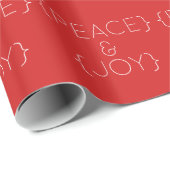Red Peace and Joy Wrapping Paper Cadeaupapier (Rol Hoek)