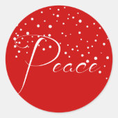 Red Peace Holiday Kerstmis Ronde Sticker (Voorkant)