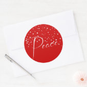 Red Peace Holiday Kerstmis Ronde Sticker (Envelop)