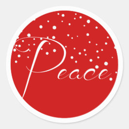 Red Peace Holiday Kerstmis Ronde Sticker