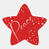 Red Peace Holiday Kerstmis Ster Sticker (Voorkant)