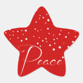 Red Peace Holiday Kerstmis Ster Sticker (Voorkant)