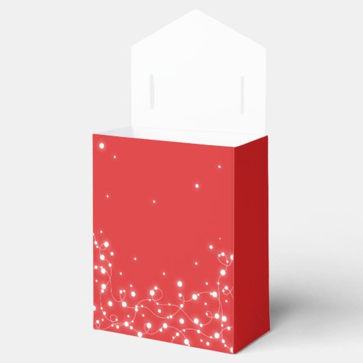 Red Peace Love+Joy-kerstlampjes Bedankdoosjes (Geopend)