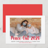 Red Peace Out 2020-kerstfoto 2020 Feestdagenkaart (Voorkant / Achterkant)