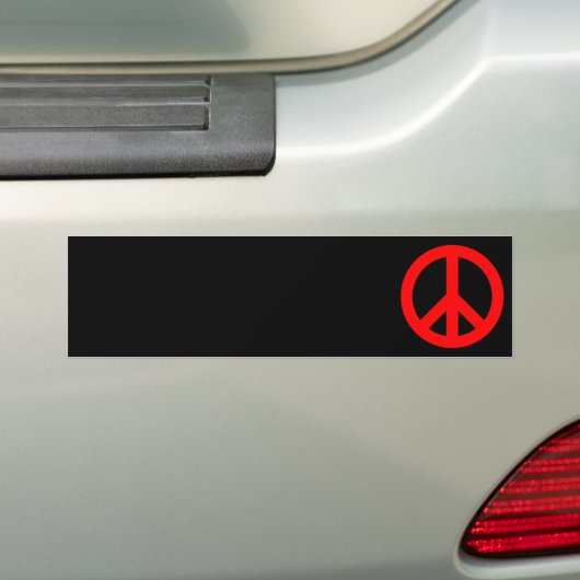 Red Peace Sign Bumpersticker (Op auto)