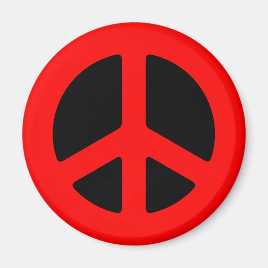 Red Peace Sign Magneet (Voorkant)