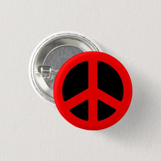 Red Peace Sign Ronde Button 3,2 Cm (Voorkant /achterkant)