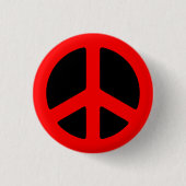 Red Peace Sign Ronde Button 3,2 Cm (Voorkant)