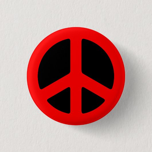 Red Peace Sign Ronde Button 3,2 Cm (Voorkant)