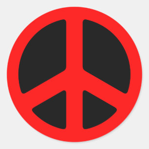 Red Peace Sign Ronde Sticker