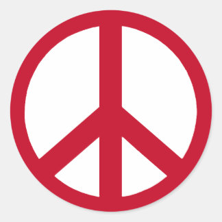 Red Peace Sign Ronde Sticker