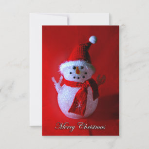 Red Peace Sign Snowman (Vrolijk Kerstfeest) Kaart