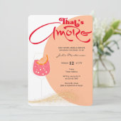 Red & Peach Fuzz Dat is Amore Vrijgezellenfeest Pa Kaart (Staand voorkant)