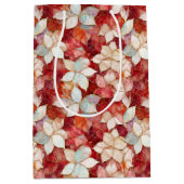 Red Peach Pearl Floral Medium Cadeauzakje (Voorkant)