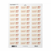 Red Peach/Plum Blossom Double Happiness Address Etiket (Full Sheet)