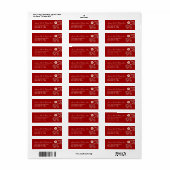 Red Peach/Plum Blossom Double Happiness Address Etiket (Full Sheet)
