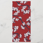 Red Peach/Plum Blossom Double Happiness Wedding Menu (Achterkant)