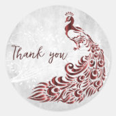 Red Peacock bedankt Ronde Sticker (Voorkant)