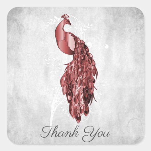 Red Peacock Dank je Stickers (Voorkant)