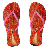 Red Peacock die zijn rode veren laat zien, Teenslippers (Voetbed)