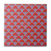 Red Peacock Feather Decorative Ceramic Tile Tegeltje (Voorkant)