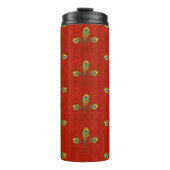 Red Peacock Fleur de Lis Thermosbeker (Voorkant)