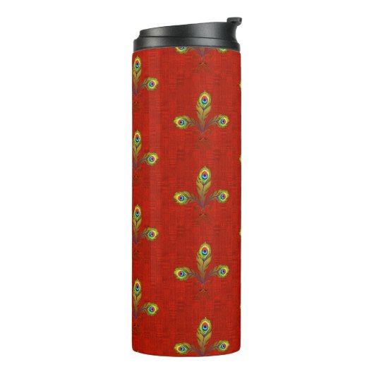 Red Peacock Fleur de Lis Thermosbeker (Gedraaid links)