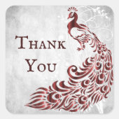 Red Peacock Leaf Vine Hartelijk dank, Stickers (Voorkant)
