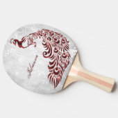 Red Peacock Personalized Ping Pong Paddle Tafeltennisbatje (Zijkant)