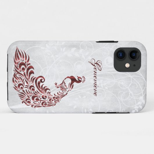 Red Peacock Persoonlijke Hoesje-ate iPhone Case (Achterkant (horizontaal))
