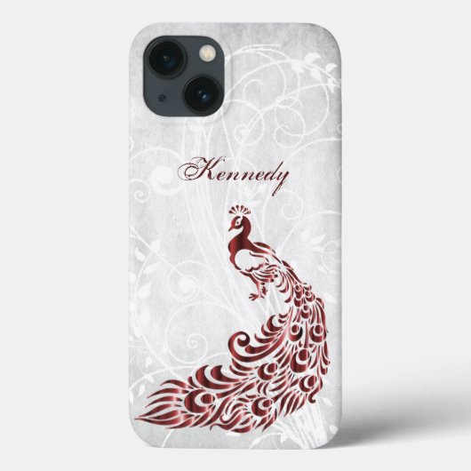 Red Peacock Persoonlijke Hoesje-ate iPhone Case (Achterkant)