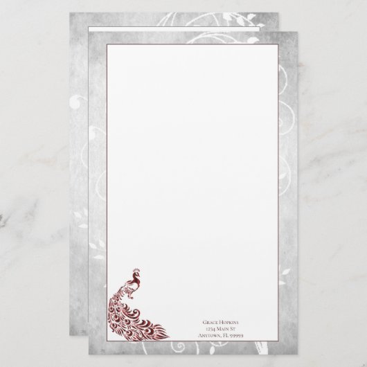 Red Peacock Stationery Briefpapier (Voorkant / Achterkant)