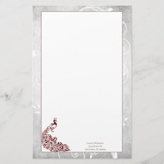 Red Peacock Stationery Briefpapier (Voorkant)